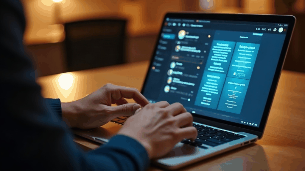 Professionnel consultant sur son ordinateur portable un fil LinkedIn scindé en deux colonnes, réseau de contacts et fil algorithmique